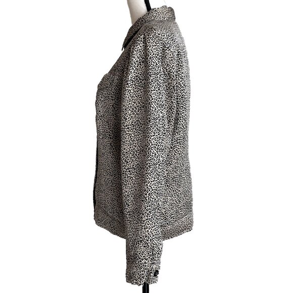 WORTHINGTON Silk Jacket Animal Leopard Cheetah Print Size Large - Picture 4 of 8